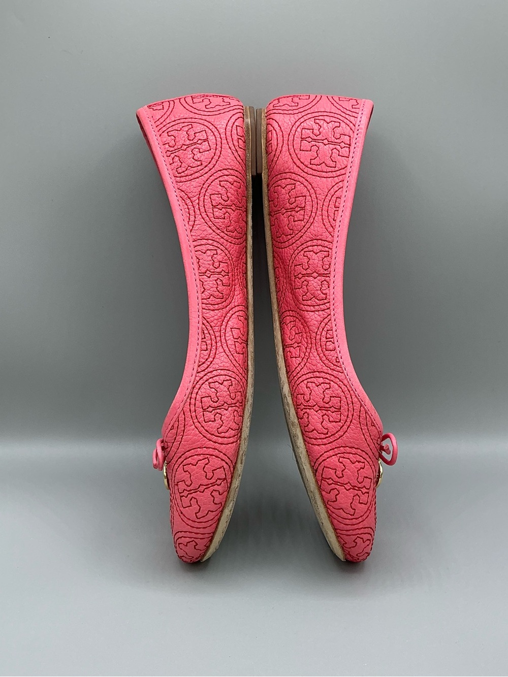 Tory Burch Chelsea Stitched Logo Ballet Flat in Rose Petal or Coral Pink Size 8 - Picture 6 of 10